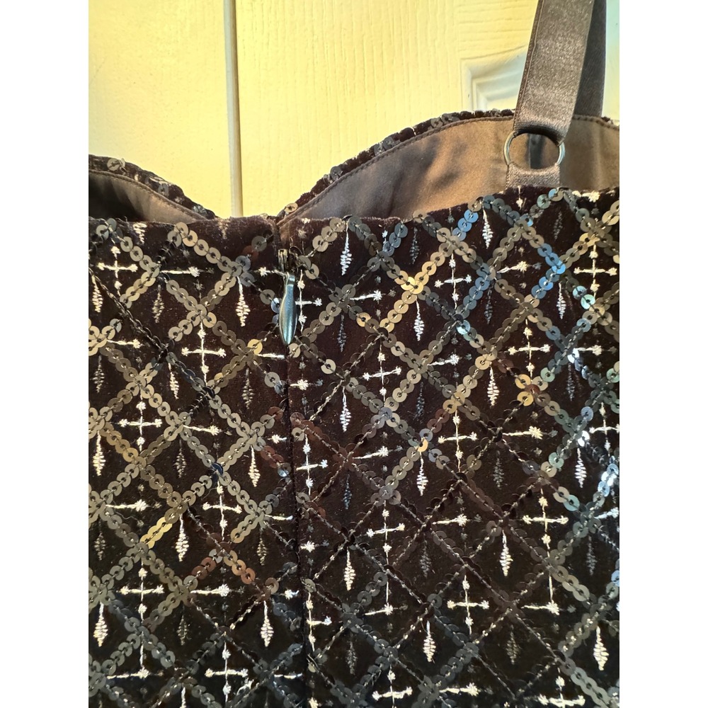 NWT NADINE MERABI Black Sequin Corset Jumpsuit - Picture 9 of 16